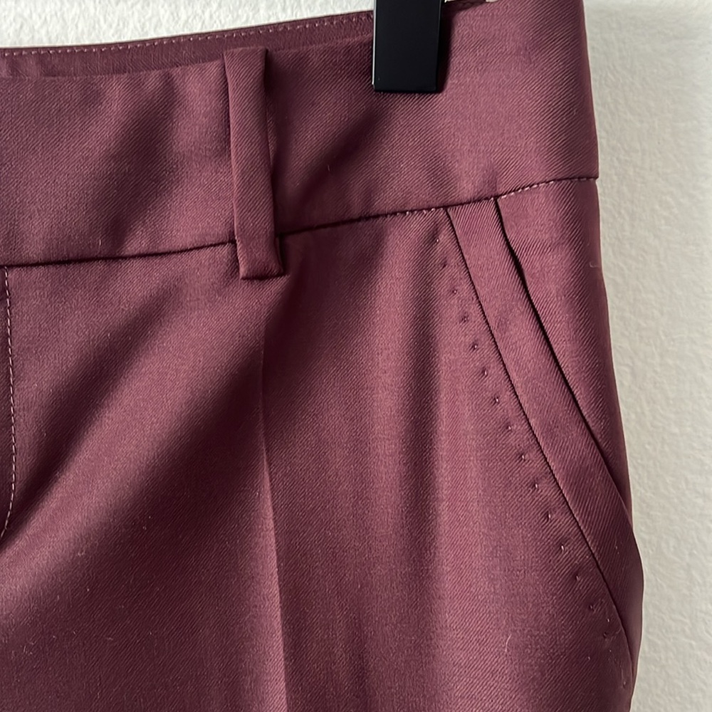 Comptoir des Cotonniers Cropped Wool Trousers Burgundy size US‎ XXS - Picture 4 of 10